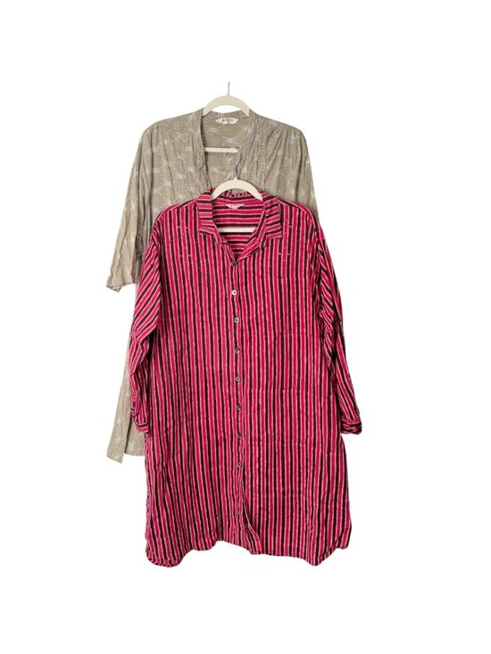 Marketplace Dresses & Skirts - Marketplace Handwork India Set Of 2 Dresses Women 1W / US 18 Button-Up Pink Tan
